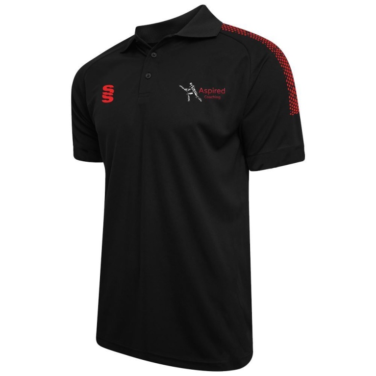 Aspired Coaching Dual Solid Colour Polo : Black