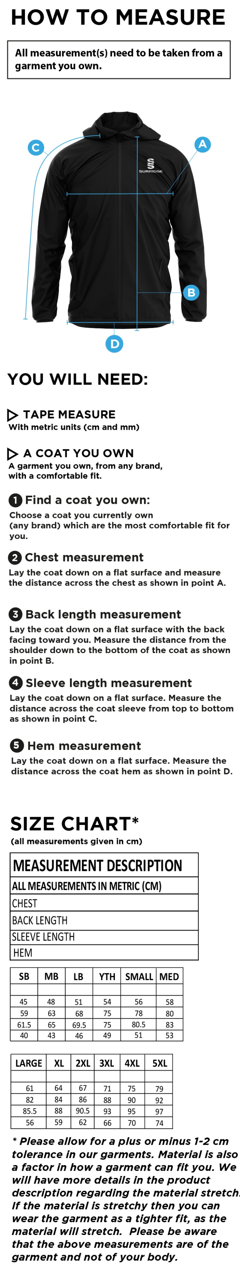 Aspired Coaching Dual Full Zip Training Jacket : Black - Size Guide