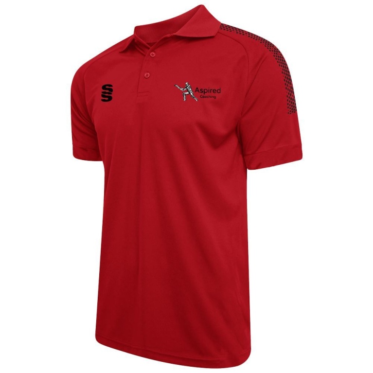 Aspired Coaching Dual Solid Colour Polo : Red
