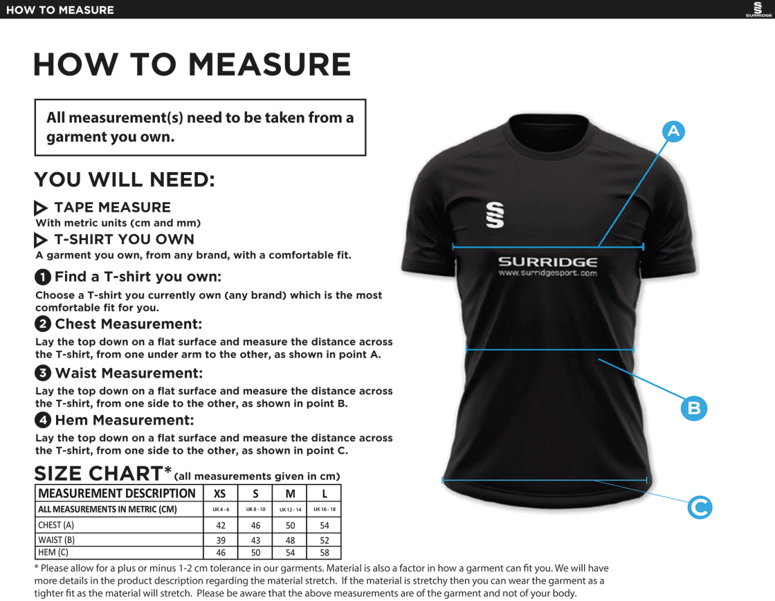 Aspired Coaching Women's Dual Games Shirt : Black - Size Guide