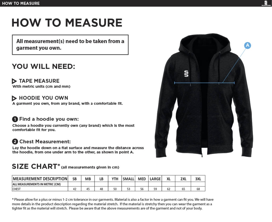 Aspired Coaching Dual Full Zip Hoody : Black - Size Guide